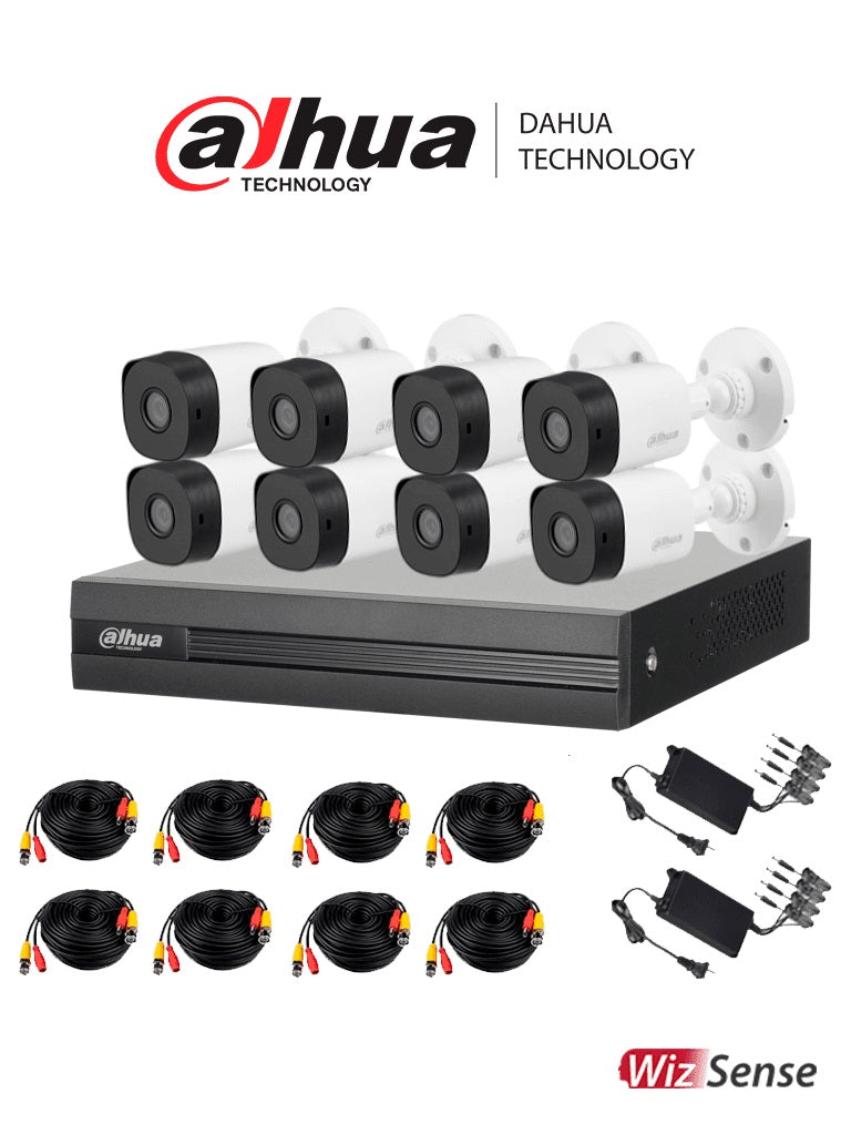 DAHUA KITXVR1B08- I+8-B1A21- Kit de 8 Canales 2 Megapixeles/ DVR Cooper-I WizSense/ Con IA/ H.265+/ 8 Camaras B1A21 1080p/ 8 Canales + 2 IP - DAHUA KITXVR1B08- I+8-B1A21- Kit de 8 Canales 2 Megapixeles/ DVR Cooper-I WizSense/ Con IA/ H.265+/ 8 Camaras B1A21 1080p/ 8 Canales + 2 IP -